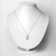 Bids.com 0.76 Carat Genuine Aquamarine and White Diamond 14K Yellow Gold Pendant Pendants