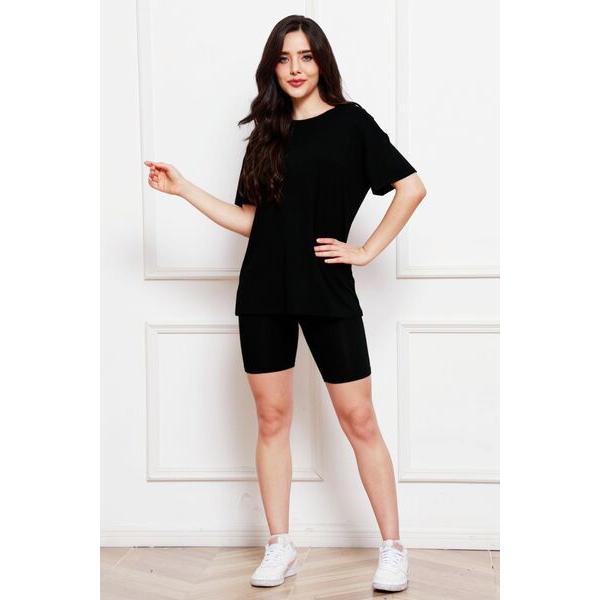 Round Neck Short Sleeve T-Shirt and Shorts Set