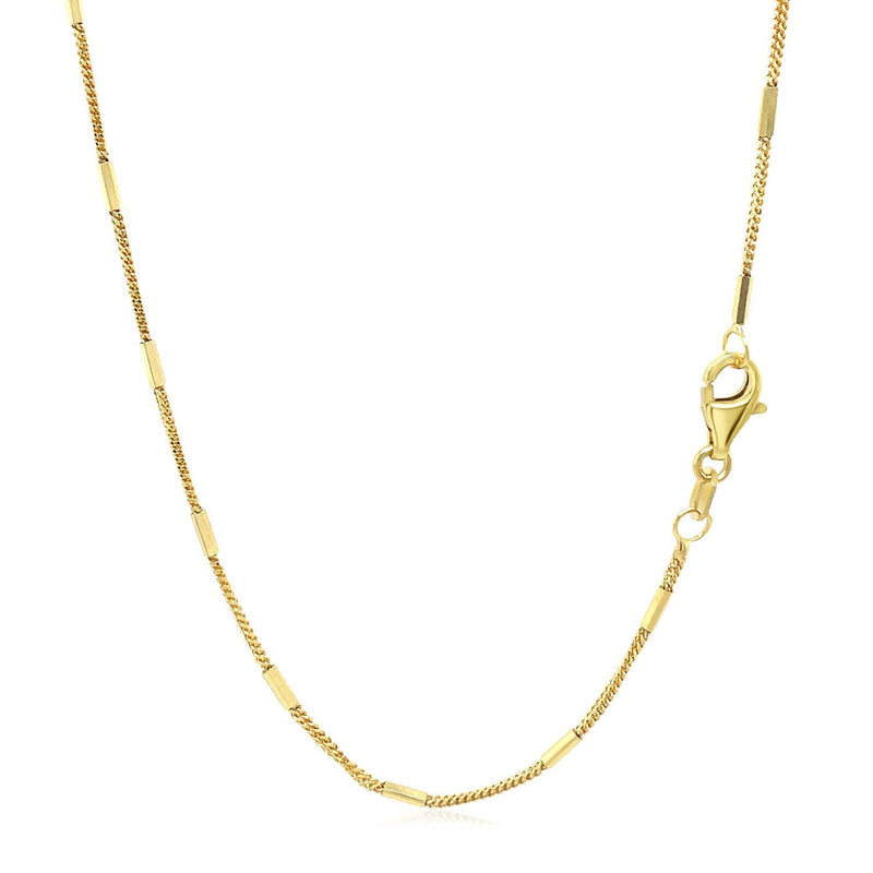 Bids.com Diamond Cut Bar Links Pendant Chain in 14k Yellow Gold (1.3mm) Necklaces