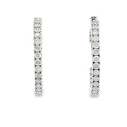 Bids.com 1.53ct Diamond Hoop Earrings 10KT White Gold Earrings