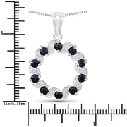 Bids.com 1.30 Carat Genuine Blue Sapphire and White Topaz .925 Sterling Silver Pendant Pendants