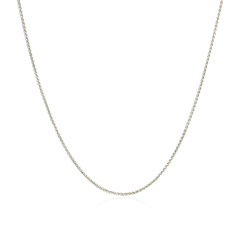Bids.com 14k White Gold Diamond Cut Round Wheat Chain 0.6mm Necklaces