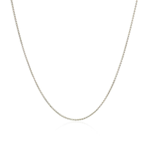 Bids.com 14k White Gold Diamond Cut Round Wheat Chain 0.6mm Necklaces