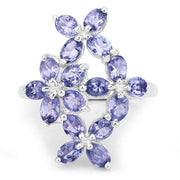 Bids.com 2.89 Carat Genuine Tanzanite .925 Sterling Silver Ring Rings