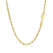 Bids.com 2.75mm 10k Yellow Gold Solid Diamond Cut Rope Chain Necklaces