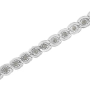 Bids.com .925 Sterling Silver 1.0 cttw Miracle Set Diamond Spiraling Bezel Link Bracelet(I-J Color, I3 Clarity) -7.25" Bracelets