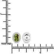 Bids.com 1.92 Carat Genuine Green Tourmaline and White Diamond 14K White Gold Earrings Earrings