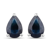 Bids.com 1.60 Carat Genuine Blue Sapphire 10K White Gold Earrings Earrings