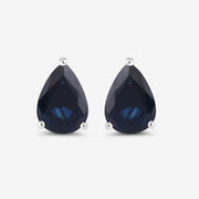 Bids.com 1.60 Carat Genuine Blue Sapphire 10K White Gold Earrings Earrings