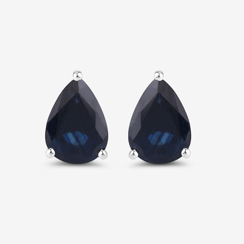Bids.com 1.60 Carat Genuine Blue Sapphire 10K White Gold Earrings Earrings