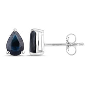Bids.com 1.60 Carat Genuine Blue Sapphire 10K White Gold Earrings Earrings