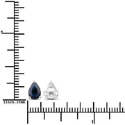 Bids.com 1.60 Carat Genuine Blue Sapphire 10K White Gold Earrings Earrings