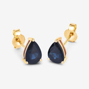 Bids.com 1.60 Carat Genuine Blue Sapphire 10K Yellow Gold Earrings Earrings