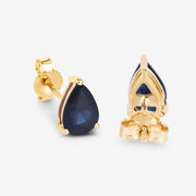 Bids.com 1.60 Carat Genuine Blue Sapphire 10K Yellow Gold Earrings Earrings