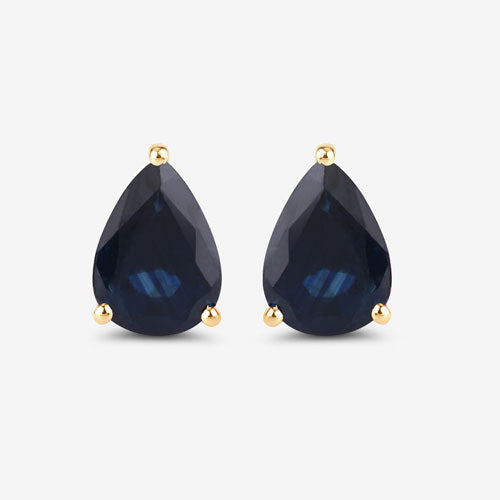 Bids.com 1.60 Carat Genuine Blue Sapphire 10K Yellow Gold Earrings Earrings