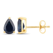 Bids.com 1.60 Carat Genuine Blue Sapphire 10K Yellow Gold Earrings Earrings