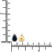 Bids.com 1.60 Carat Genuine Blue Sapphire 10K Yellow Gold Earrings Earrings