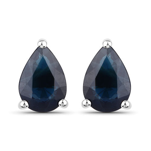 Bids.com 1.60 Carat Genuine Blue Sapphire 14K White Gold Earrings Earrings