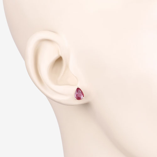 Bids.com 1.60 Carat Genuine Ruby 10K Yellow Gold Earrings Earrings