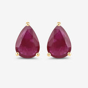 Bids.com 1.60 Carat Genuine Ruby 10K Yellow Gold Earrings Earrings
