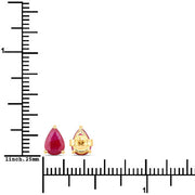 Bids.com 1.60 Carat Genuine Ruby 10K Yellow Gold Earrings Earrings