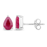 Bids.com 1.60 Carat Genuine Ruby 14K White Gold Earrings Earrings