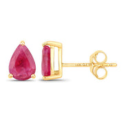 Bids.com 1.60 Carat Genuine Ruby 14K Yellow Gold Earrings Earrings