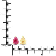 Bids.com 1.60 Carat Genuine Ruby 14K Yellow Gold Earrings Earrings