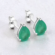 Bids.com 1.30 Carat Genuine Zambian Emerald 10K White Gold Earrings Earrings
