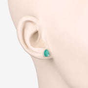Bids.com 1.30 Carat Genuine Zambian Emerald 10K White Gold Earrings Earrings