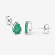 Bids.com 1.30 Carat Genuine Zambian Emerald 10K White Gold Earrings Earrings