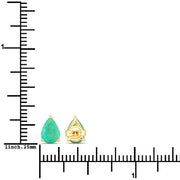 Bids.com 1.30 Carat Genuine Zambian Emerald 10K Yellow Gold Earrings Earrings