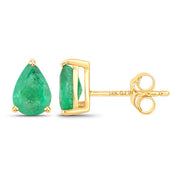 Bids.com 1.30 Carat Genuine Zambian Emerald 14K Yellow Gold Earrings Earrings