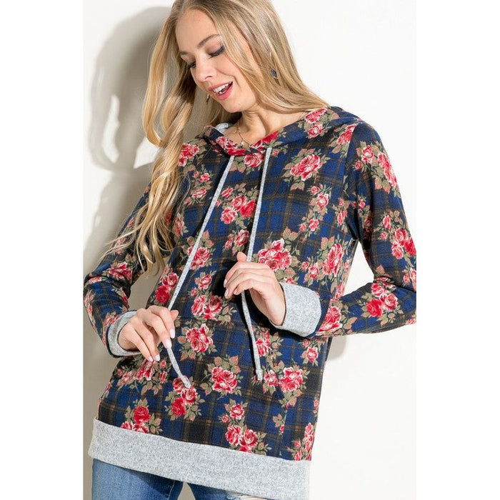 Plaid Floral Mix Sweatshirts