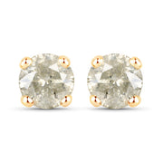 Bids.com 1.16 Carat Genuine LB Diamond 14K Yellow Gold Earrings Earrings