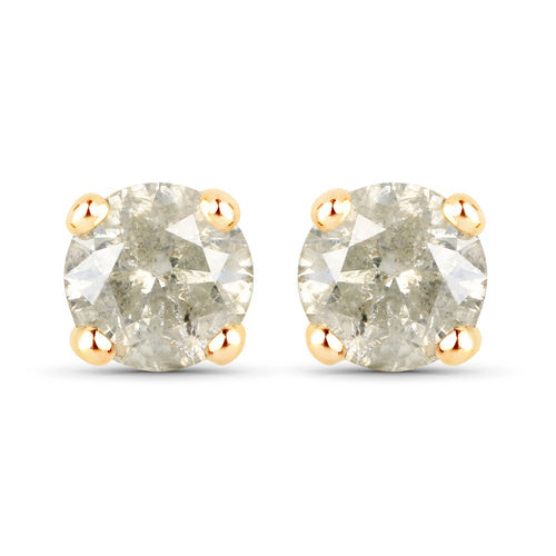 Bids.com 1.16 Carat Genuine LB Diamond 14K Yellow Gold Earrings Earrings