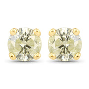 Bids.com 0.95 Carat Genuine LB Diamond 14K Yellow Gold Earrings Earrings