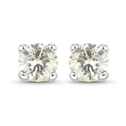 Bids.com 0.71 Carat Genuine White Diamond 14K White Gold Earrings Earrings
