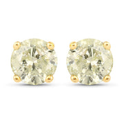Bids.com 1.12 Carat Genuine LB Diamond 14K Yellow Gold Earrings Earrings