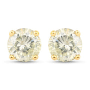 Bids.com 1.24 Carat Genuine LB Diamond 14K Yellow Gold Earrings Earrings