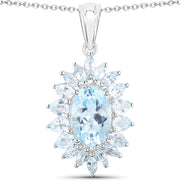 Bids.com 19.18 Carat Genuine Blue Topaz .925 Sterling Silver 3 Piece Jewelry Set (Ring, Earrings, and Pendant w/ Chain) Jewelry Sets