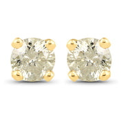 Bids.com 0.92 Carat Genuine LB Diamond 14K Yellow Gold Earrings Earrings