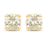 Bids.com 0.98 Carat Genuine LB Diamond 14K Yellow Gold Earrings Earrings