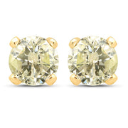 Bids.com 1.02 Carat Genuine LB Diamond 14K Yellow Gold Earrings Earrings