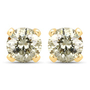 Bids.com 0.98 Carat Genuine LB Diamond 14K Yellow Gold Earrings Earrings