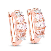 Bids.com 1.32 Carat Genuine Morganite and White Topaz .925 Sterling Silver Earrings Earrings