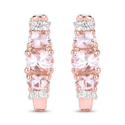 Bids.com 1.32 Carat Genuine Morganite and White Topaz .925 Sterling Silver Earrings Earrings