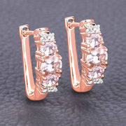 Bids.com 1.32 Carat Genuine Morganite and White Topaz .925 Sterling Silver Earrings Earrings