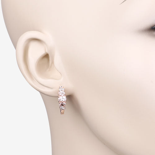Bids.com 1.32 Carat Genuine Morganite and White Topaz .925 Sterling Silver Earrings Earrings