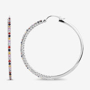 Bids.com 2.24 Carat Genuine Multi Sapphire .925 Sterling Silver Earrings Earrings